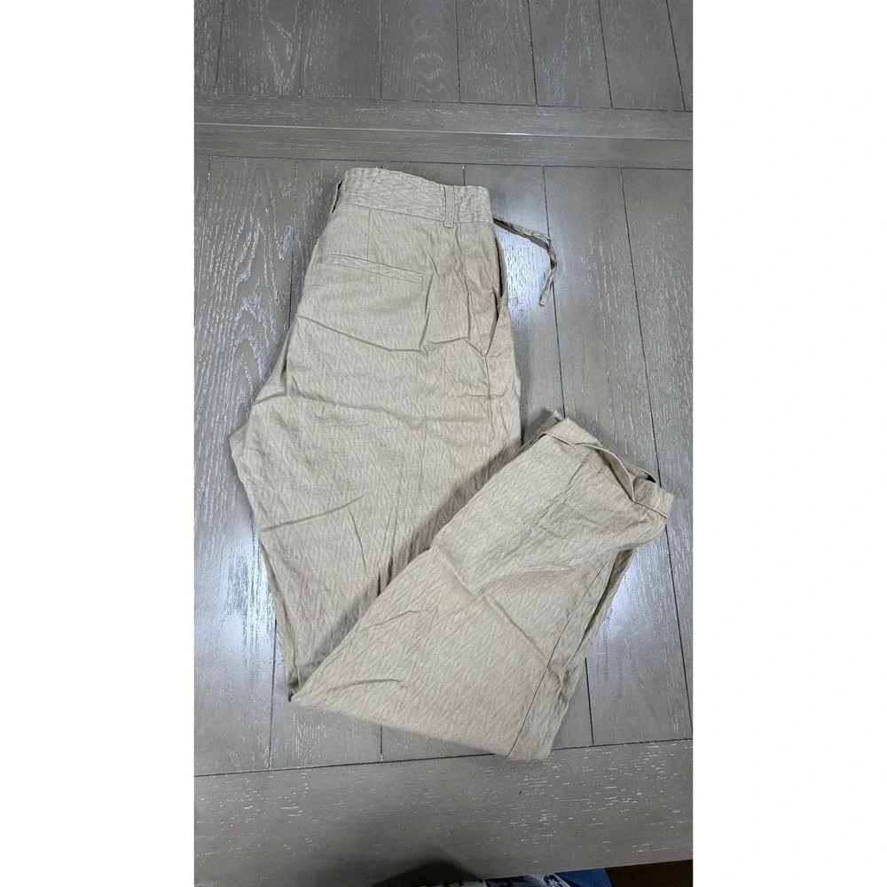 The‎ Kooples Show Trousers Mens 50 Tan Linen Blend Fitted Drawstring Pants